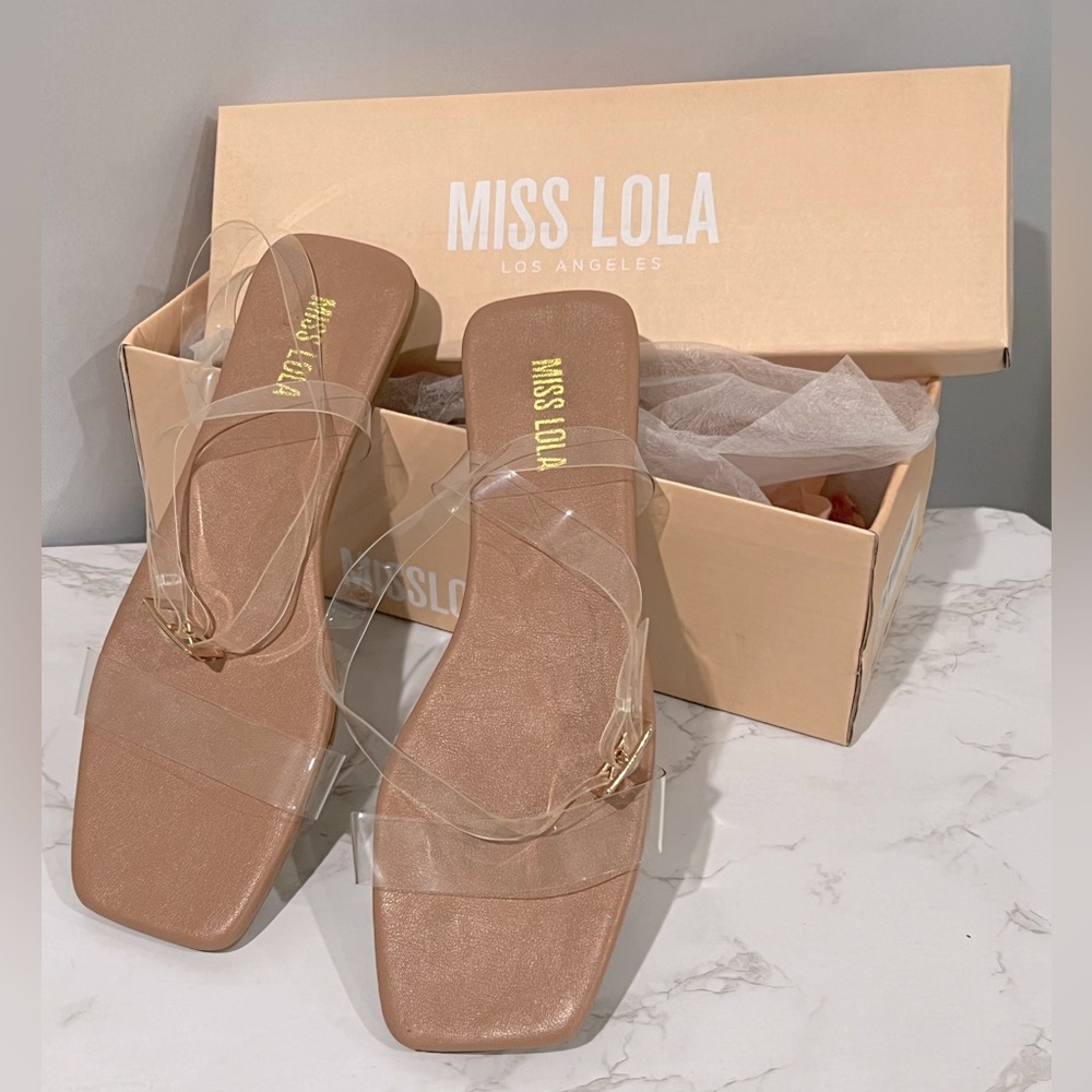 Clear Miss Lola Sandals - 7.5 NEW